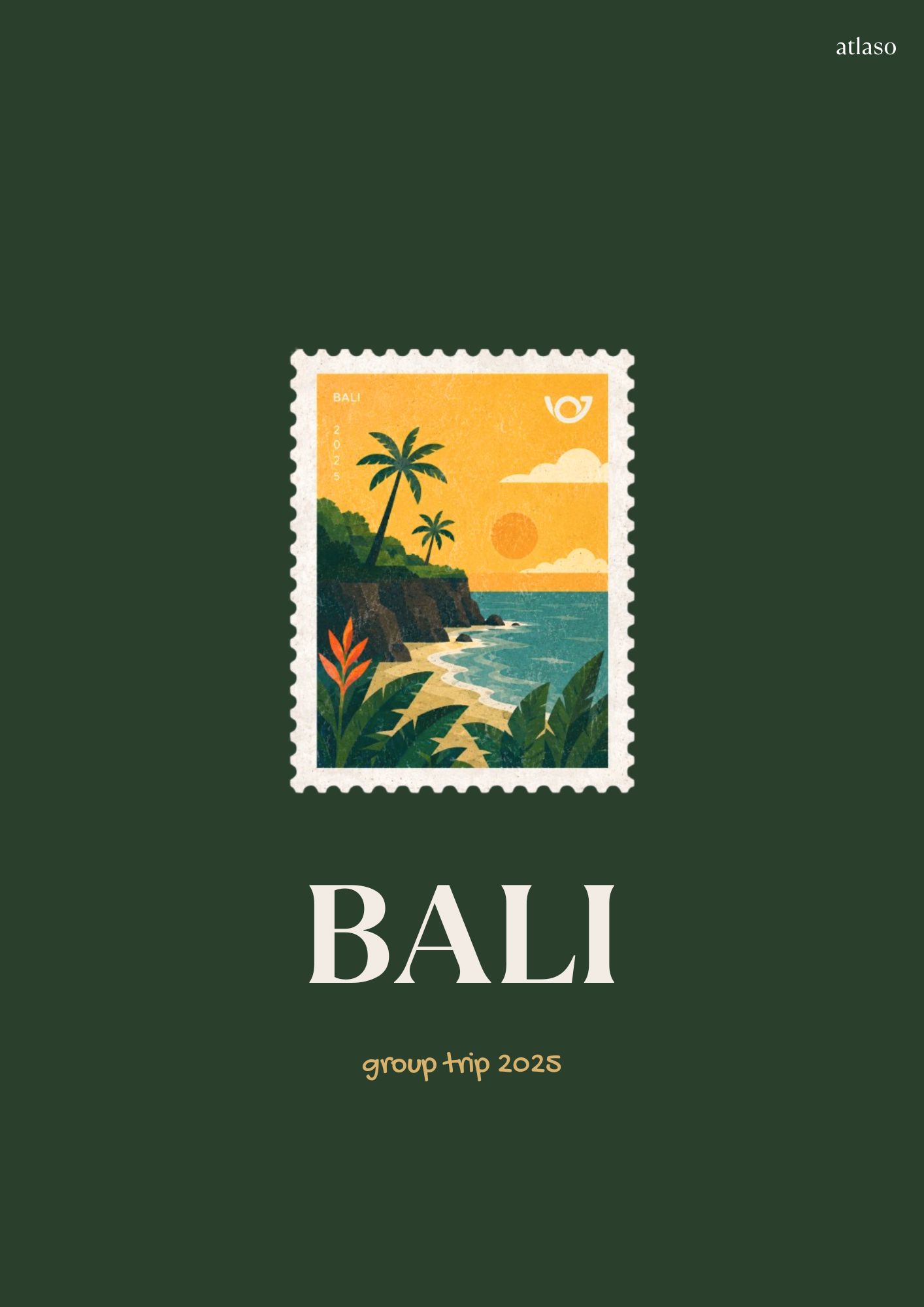 Illustrated Bali stamp cover